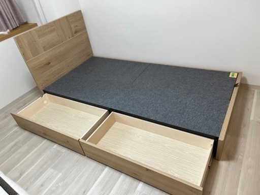 新品同様＊引出し付きシングルベッドフレーム