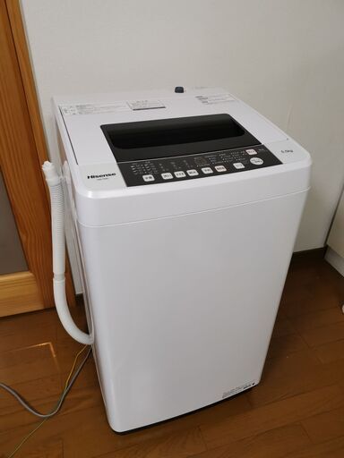 5.5kg　2020年製5月新品購入　１年間保証あり　ハイセンス 全自動 洗濯機  HW-T55C　引取限定
