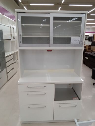 ★ジモティ割あり★ 高橋木工 レンジボード ホワイト W110.5×D51×H195.5 クリーニング済み TC2020