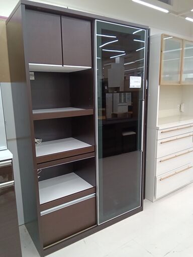 ★ジモティ割あり★ 松田家具 ディープダイニングレンジ1200 ブラック×ダークブラウン W120×D52×H197 クリーニング済み TC2021