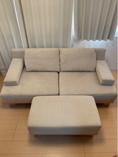 【美品】VENTOTA 家具 ソファ ベット 3人掛けソファ　オットマン付き