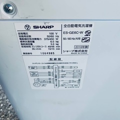 ♦️SHARP 全自動電気洗濯機  【2019年製 】ES-GE6C-W