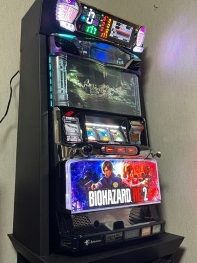 パチスロ　バイオハザードre2実機 スロット実機　コイン不要機　無段階ボリューム付　家庭用電源対応