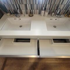 JKG03①◆ツインボウル洗面化粧台・ミラーキャビネット☆幅1650☆展示品☆タカラスタンダード◆