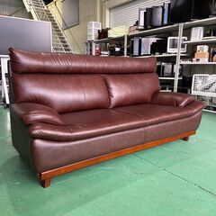 大阪⭐️エコマックス♻️「S372」ソファ 本革 レザー ハイバック 