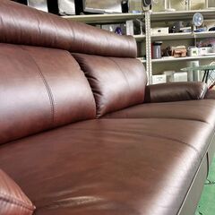 大阪⭐️エコマックス♻️「S372」ソファ 本革 レザー ハイバック 