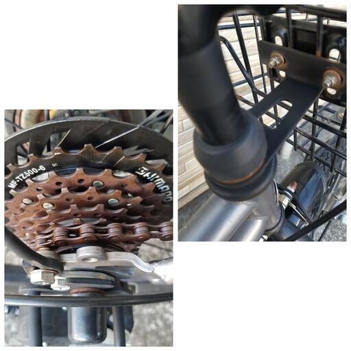 中古自転車 6段変速 24インチ LEDブロックダイナモ 軽整備済み 防犯