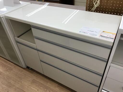 ★ジモティ割あり★  キッチンカウンター ホワイト H100×W120×D47 クリーニング済み KJ4609