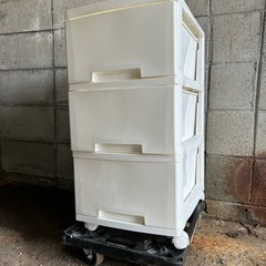 【成約済み】家具 プラスチック3段ボックス 収納家具 収納ケース...