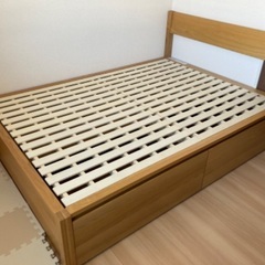 MUJI 無印良品　木製ベッド・オーク材・ダブル(ベッド下収納付き)