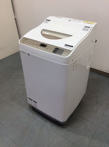 (5/6受渡済)JT8420【SHARP/シャープ 5.5㎏洗濯機】2019年製 ES-T5CBK 家電 洗濯 乾燥機能付 穴なし槽