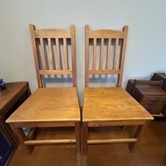 北欧製・椅子2脚　天然木