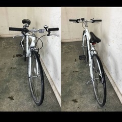 198●岐阜発 20. 自転車 クロスバイク 7段変速 ホワイト 700C Raychell(レイチェル) CR-7007R 走行確認 防犯有り R4.10/3