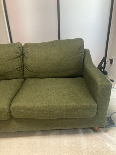 【たのメル便】ソファ　2人掛け　1人暮らし　グリーンファブリックソファ 二人掛けソファー/グリーン/ ファブリック たのメル便】グリーン