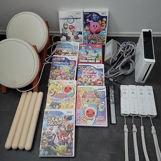 Wii本体　ソフト9本　リモコン4本他セット