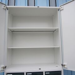 上下書庫セット　両開き/3列11段クリアケース　ホワイト　コクヨ製エディア　鍵無し・作成可能1100円/本