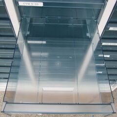 上下書庫セット　両開き/3列11段クリアケース　ホワイト　コクヨ製エディア　鍵無し・作成可能1100円/本