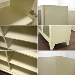 【ヤ取終了10/28】≪yt1198ジ≫ 希少 unico/ウニコ U-CUBE ダブルキャビネット 幅100cm 2枚扉/ガラス戸 おしゃれ/ノスタルジック 60310-01