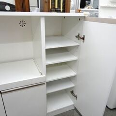 ミドルレンジボード 幅90×奥行40×高さ90㎝ ホワイト 食器棚 キッチンボード 収納 西岡店 ミドルレンジボード 幅90×奥行40×高さ90㎝ ホワイト 食器棚