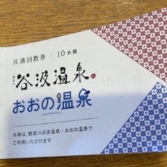 大野温泉・谷汲温泉回数券10枚綴り5000円期限なし (ハッピー) 岐阜の