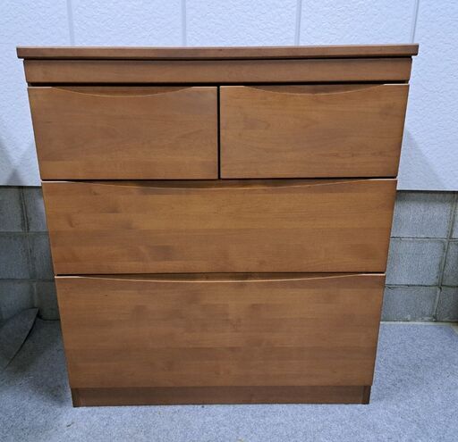 木製 3段 チェスト 物置台付 洋タンス 整理箪笥 幅90cm×奥行45cm×高さ102cm
