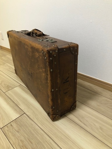 レトロ　アンティーク革製トランク　明治時代