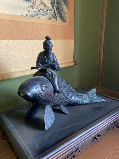 15日（金)朝６時まで 限定 出品 孔子 鯉 置物 骨董 古美術