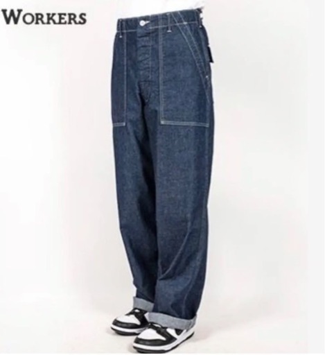 新品WORKERS k\u0026tワーカーズ　デニムDenim|ベーカーbakerパンツ ベイカーパンツ ヴィンテージ ミリタリー