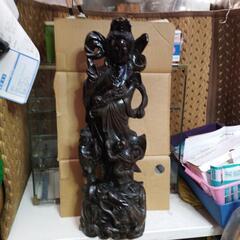 【ネット決済】木彫りの菩薩像高さ約55cm!