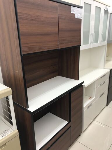 ★ジモティ割あり★  レンジボード ダークブラウン H184×D45×W89 クリーニング済み HJ2462