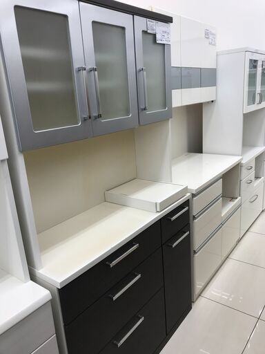 ★ジモティ割あり★  食器棚 ダークブラウン H190×D43×W105.5 クリーニング済み HJ2465