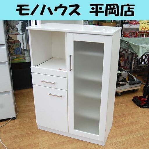 ニトリ ミドルレンジボード Nバンダ 幅80×奥行42×高さ114.5㎝ 白エナメル 食器棚 NITORI 札幌市 清田区 平岡