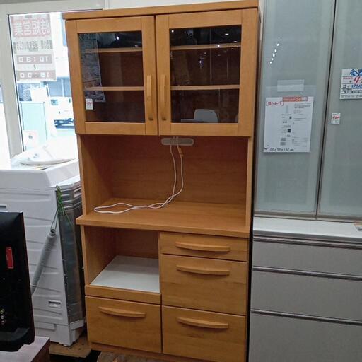 ★値下げしました❗レンジボード 収納家具 食器棚、キッチン収納　5万円位で購入　幅約90cm 自社配送時代引き可※現金、クレジット、スマホ決済対応※
