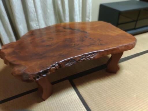 一枚板 極上木目 天然木良質木目 座卓 ローテーブル 座敷机　脚付 一枚板 無垢板 極上木目 座卓 ローテーブル 座敷机 リビングテーブル