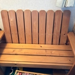 写真追加しました・特注品・木製ベンチ　肘つき　家具　イス
