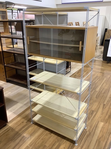 オープンシェルフ ガラス扉庫付　入荷致しました！