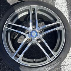 メーカー不明ツイン5本スポーク 8J-18 off+50 pcd112/5H ハブ径約66ミリ テーパーボルト径約15ミリ Continental Extreme Contact DWS06(コンチネンタル エクストリーム コンタクト) 225/45ZR18 92Y 225/45R18 2019年製 タイヤ付き4本  メルセデスベンツ/アウディ/VWゴルフ5/6/7/ゴルフGTI/ゴルフTSIハイライン 他
