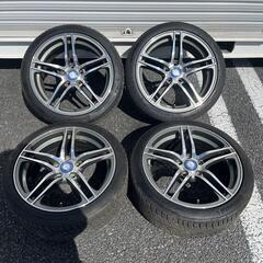 メーカー不明ツイン5本スポーク 8J-18 off+50 pcd112/5H ハブ径約66ミリ テーパーボルト径約15ミリ Continental Extreme Contact DWS06(コンチネンタル エクストリーム コンタクト) 225/45ZR18 92Y 225/45R18 2019年製 タイヤ付き4本  メルセデスベンツ/アウディ/VWゴルフ5/6/7/ゴルフGTI/ゴルフTSIハイライン 他