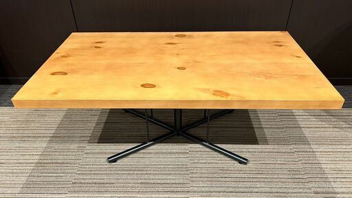 【展示品・未使用品】ローテーブル コンパクト パイン突板使用 スチール脚 ヴィンテージ風 リビングテーブル ロータイプ 参考価格19,990円自社配送時代引き可※現金、クレジット、スマホ決済対応※