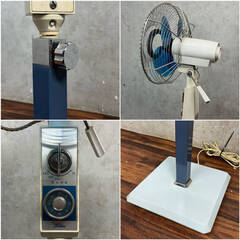 🔷🔶🔷WY11/48 東芝 TOUSHIBA 扇風機 SF-30E 100V 羽根径30cm 昭和レトロ アンティーク 古い扇風機 4枚羽根 青※動作確認済み ★直接引取歓迎○🔷🔶🔷