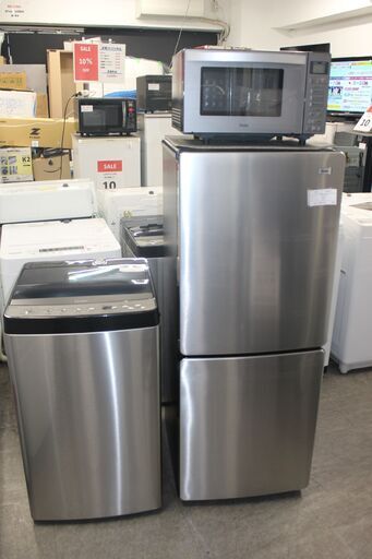 ★特別価格 ハイアールアーバンカフェシリーズ ステンレスブラック色セット大幅値下げ！★ Haier ハイアール冷蔵庫＋洗濯機＋電子レンジ3点セット 美品販売！★大田区配送・品川区 設置無料★店頭取引歓迎！