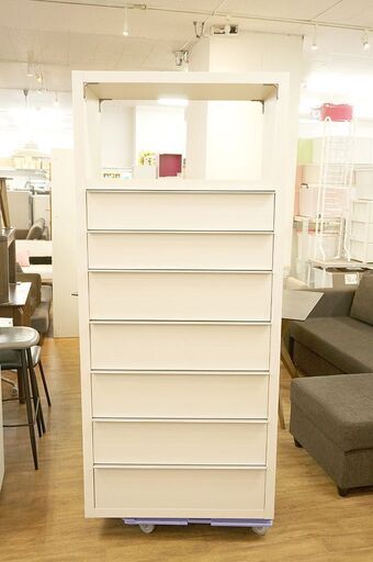 北大前! 札幌 引取 Karent カレント 80タワーチェスト ホワイト 7段 タンス 箪笥 幅80cm 収納家具 中古家具 2038483