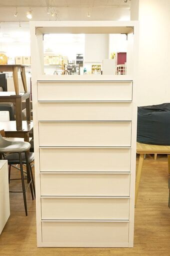 北大前! 札幌 引取 Karent カレント 80タワーチェスト ホワイト 7段 タンス 箪笥 幅80cm 収納家具 中古家具 2038476