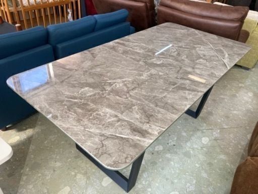 【新生活SALE】セラミック 伸縮式ダイニングテーブル 150cm〜180cm 中古 リサイクルショップ宮崎屋住吉店24.3.12ｋ