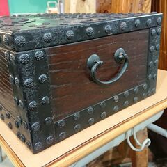 重厚｜欅製｜鋲打ち｜鉄金具｜千両箱｜銭函①