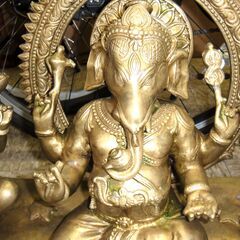 143/603 ガネーシャ オブジェ インドの神様 おつきの人付き 3体