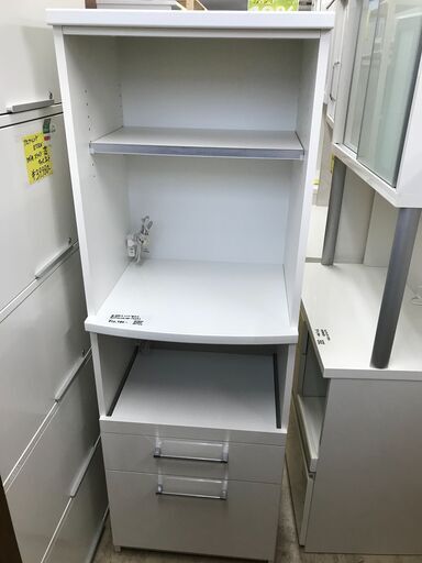 泉洋化工 システムキッチン キッチンボード レンジボード 食器棚 レンジ台 幅60cm おしゃれ シンプル ホワイト フルスライドレール　モイス加工　収納キッチン 新生活 クリーニング済 堺市 石津 新生活【ジャングルジャングルサカイ石津店】