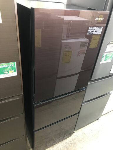 ハイセンス 冷蔵庫 幅55cm 2020年 高年式 ファミリータイプ 282L ダークブラウン HR-G2801BR 3ドア 右開き 真ん中野菜室 自動霜取り ガラスドア 新生活 クリーニング済 堺市 石津【ジャングルジャングルサカイ石津店】