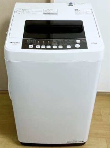 (送料無料) 2020年 極美品 洗濯機 5.5kg ガラストップ ユニークなブラックカラー ③