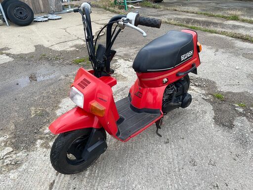 ホンダ スカッシュ 小型の原付 AB11 104番台 セル付き 12V 初爆OK 要キャブOH 販売証明有り スクーター 50cc キャブ車 赤 レッド系 鳥取
